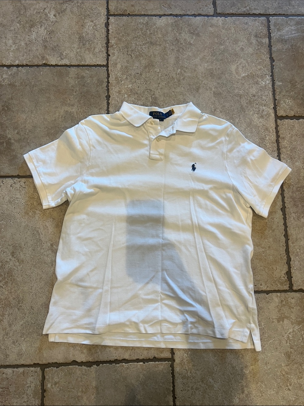 Ralph Lauren White Polo with Navy Pony Embroidery